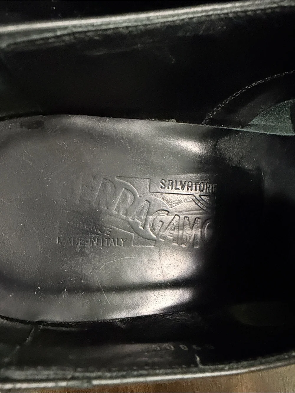 Salvatore Ferragamo Black Leather Cap-Toe Derby Oxfords